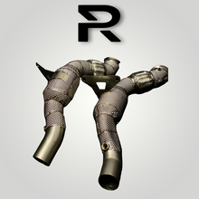 Laden Sie das Bild in den Galerie-Viewer, Ferrari 488 GTB / Spider / Pista Downpipe RP 200 Zellen Katalysator